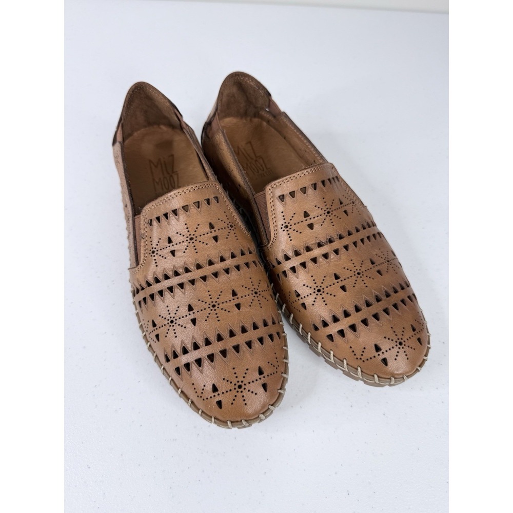 Miz Mooz Nyla‎ Slip On Shoes Perforated Cut Outs Brown Woman's Size 36 US 5.5